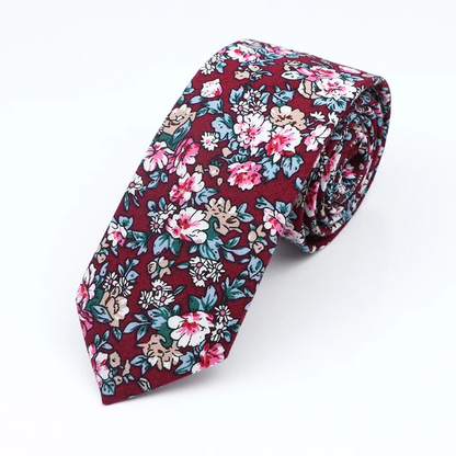 Pure Floral Cotton Necktie