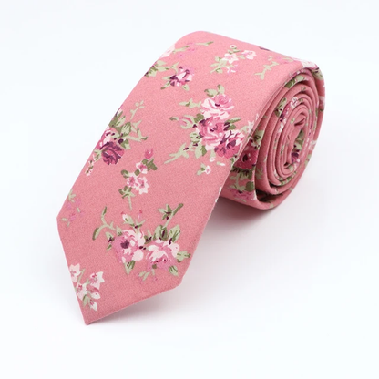 Pure Floral Cotton Necktie