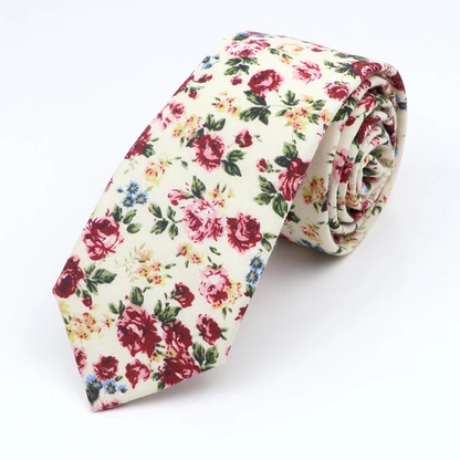 Pure Floral Cotton Necktie