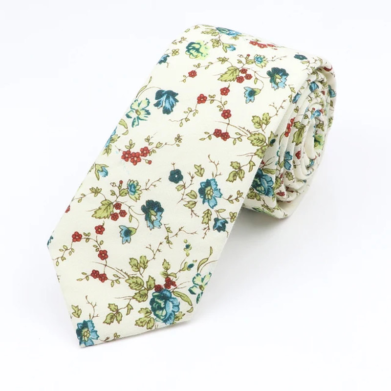 Pure Floral Cotton Necktie