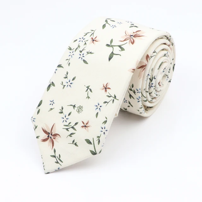 Pure Floral Cotton Necktie