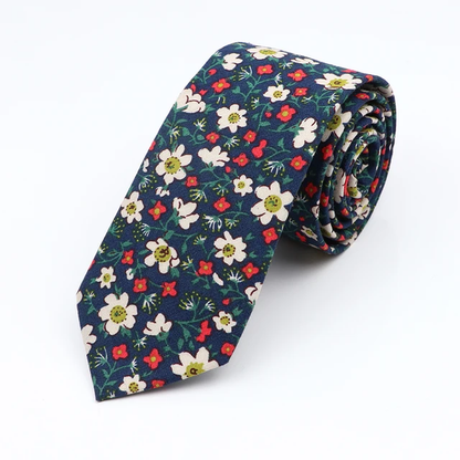 Pure Floral Cotton Necktie